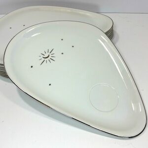 MCM Aristocrat Arita Yaki Fine China Moon Glow & Crown Star Snack Plates - 8